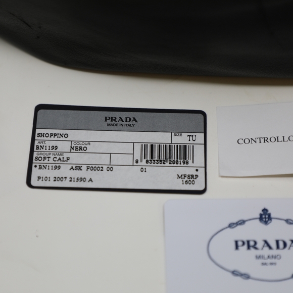 Prada Soft Calf Pleated Tote Bag – Black - Picture 13 of 16